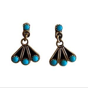 Zuni Sterling Silver Turquoise Earrings